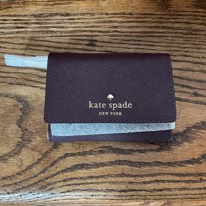 Kate spade burgundy darla key chain wallet NWT